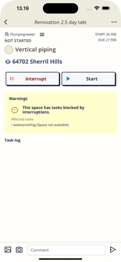 MestaBuild task warning detail