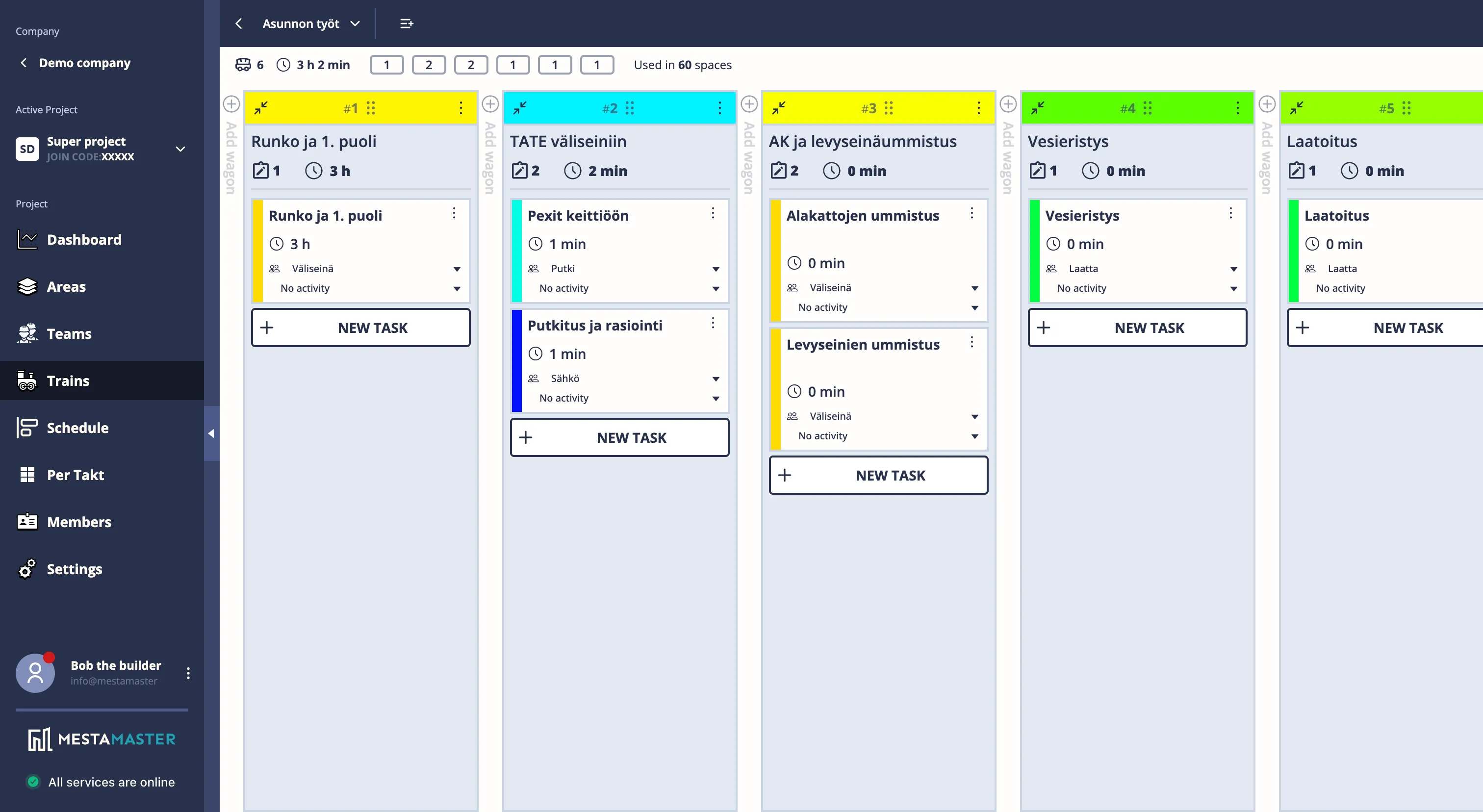MestaBuild takt train editor